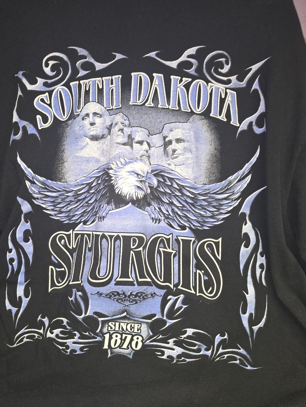 South Dakota Sturgis Black Long Sleeve Graphic Shirt Eagle Mt Rushmore XL